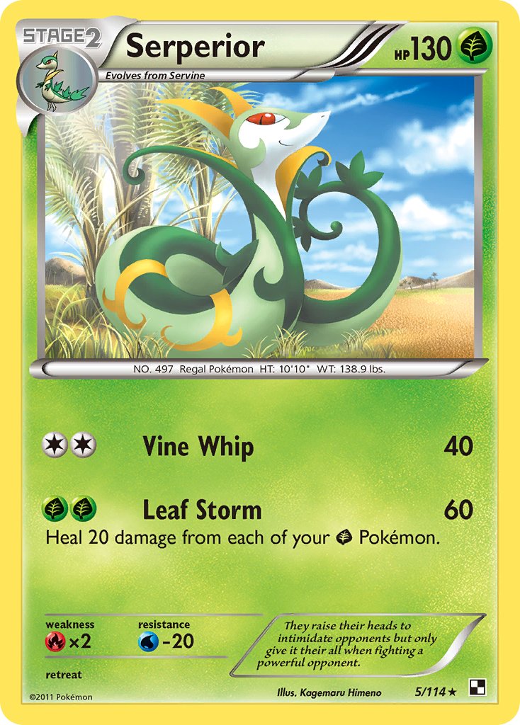 Serperior (5/114) (Cracked Ice Holo) (Theme Deck Exclusive) [Black & White: Base Set] | Anubis Games and Hobby