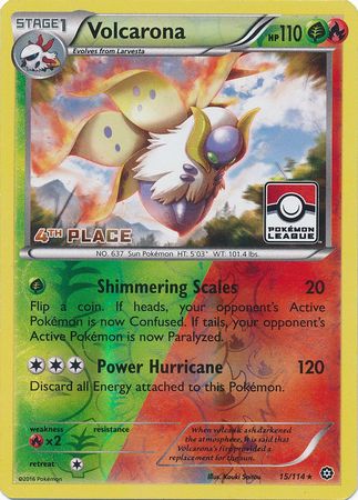 Volcarona (15/114) (League Promo 4th Place) [XY: Steam Siege] | Anubis Games and Hobby