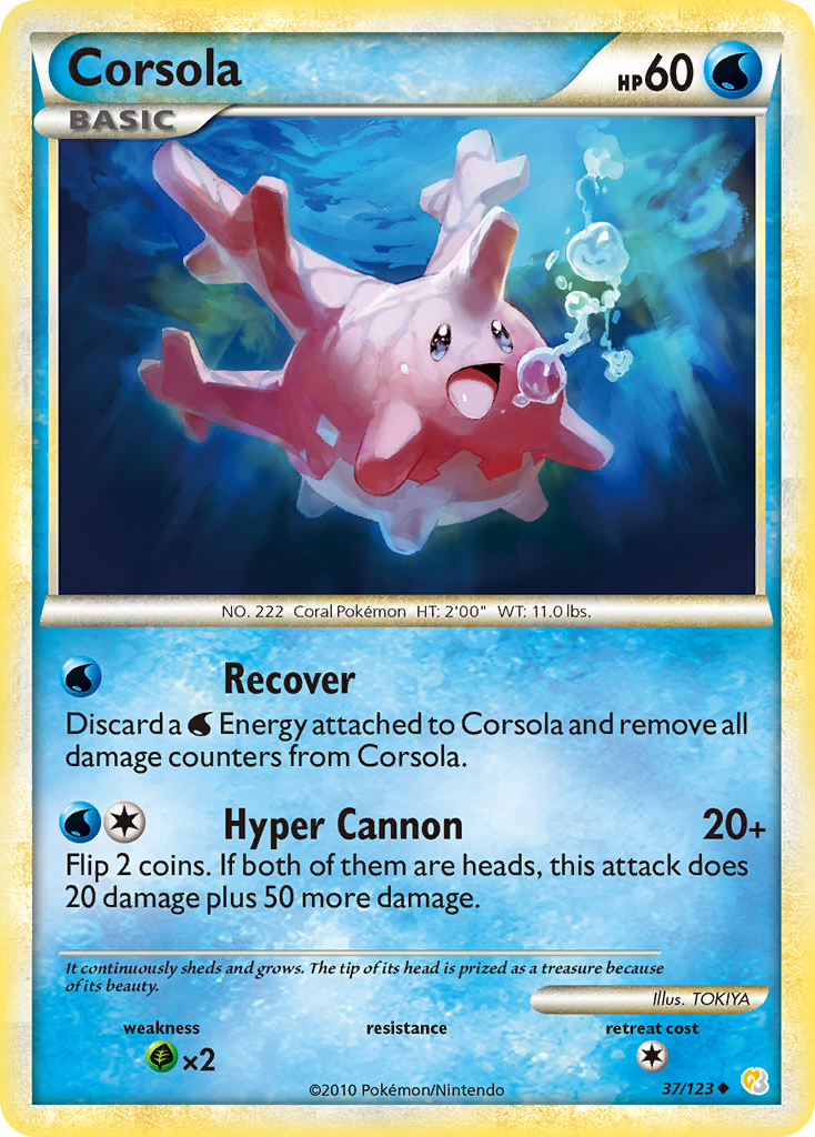 Corsola (37/123) [HeartGold & SoulSilver: Base Set] | Anubis Games and Hobby