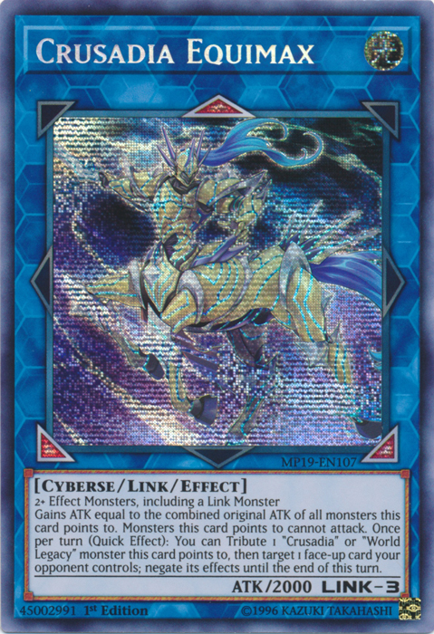 Crusadia Equimax [MP19-EN107] Prismatic Secret Rare | Anubis Games and Hobby