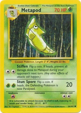 Metapod (54/102) [Base Set Unlimited] | Anubis Games and Hobby