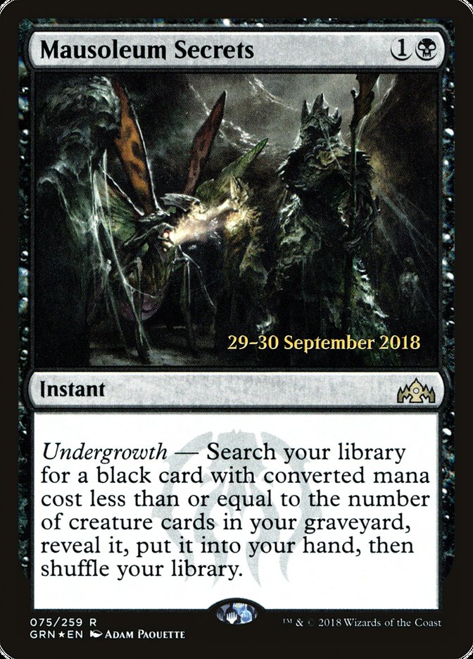 Mausoleum Secrets [Guilds of Ravnica Prerelease Promos] | Anubis Games and Hobby