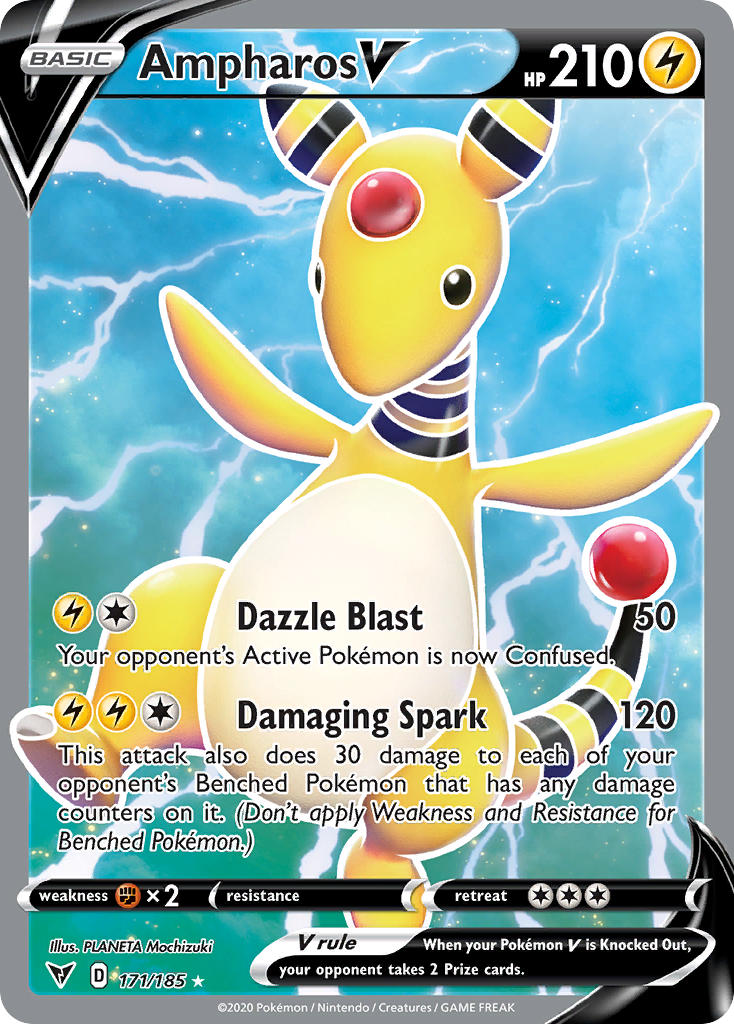 Ampharos V (171/185) [Sword & Shield: Vivid Voltage] | Anubis Games and Hobby