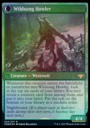 Howlpack Piper // Wildsong Howler [Innistrad: Crimson Vow Prerelease Promos] | Anubis Games and Hobby