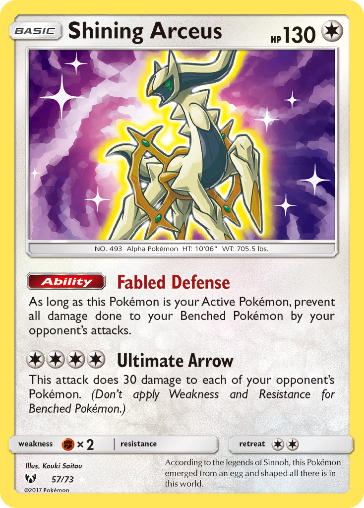 Shining Arceus (57/73) [Sun & Moon: Shining Legends] | Anubis Games and Hobby