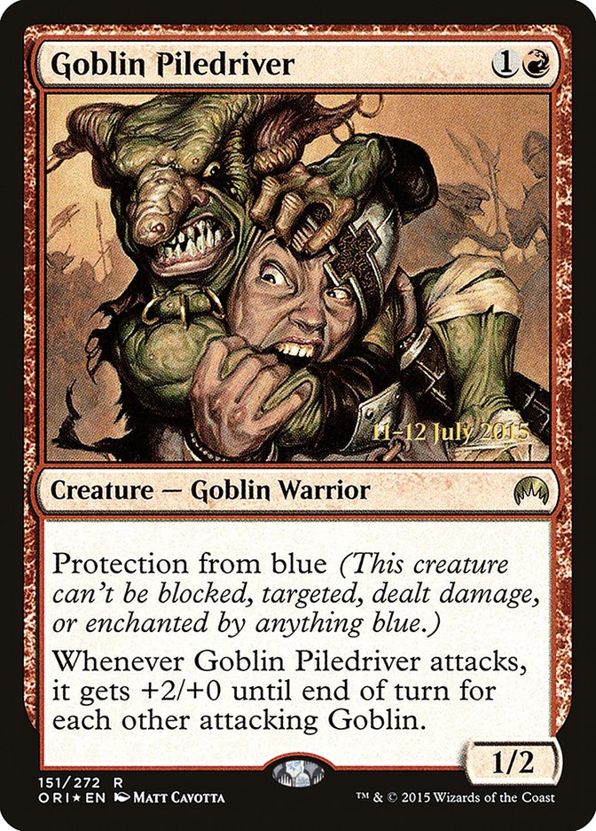 Goblin Piledriver [Magic Origins Prerelease Promos] | Anubis Games and Hobby