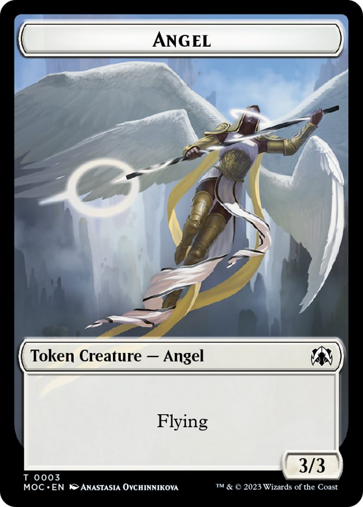 Angel (3) // Demon Double-Sided Token [March of the Machine Commander Tokens] | Anubis Games and Hobby