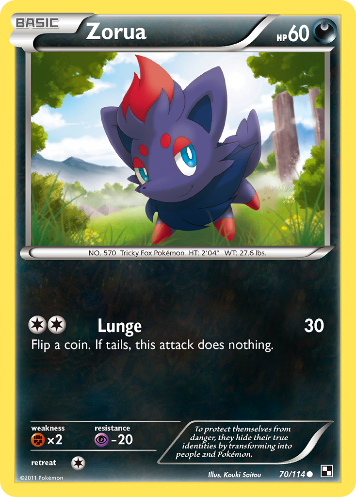 Zorua (70/114) [Black & White: Base Set] | Anubis Games and Hobby