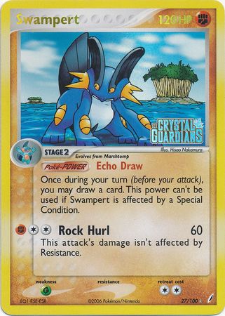 Swampert (27/100) (Stamped) [EX: Crystal Guardians] | Anubis Games and Hobby