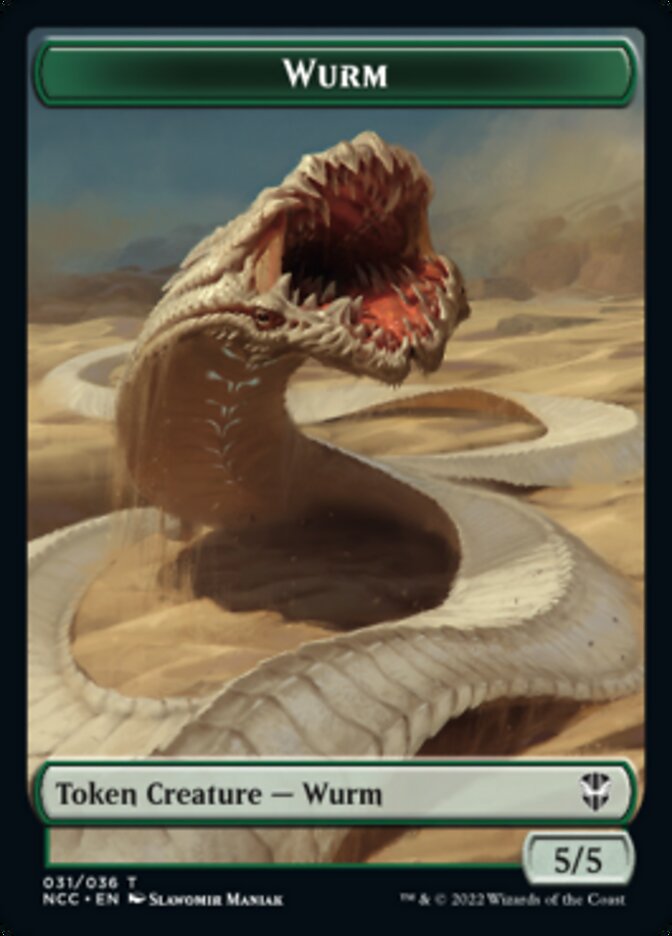 Elf Warrior // Wurm Double-Sided Token [Streets of New Capenna Commander Tokens] | Anubis Games and Hobby