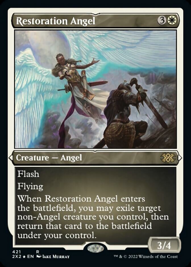 Restoration Angel (Foil Etched) [Double Masters 2022] | Anubis Games and Hobby