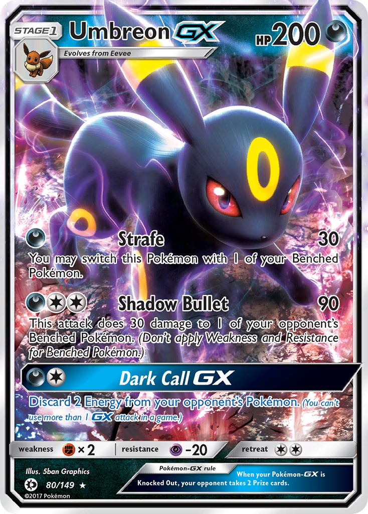 Umbreon GX (80/149) [Sun & Moon: Base Set] | Anubis Games and Hobby