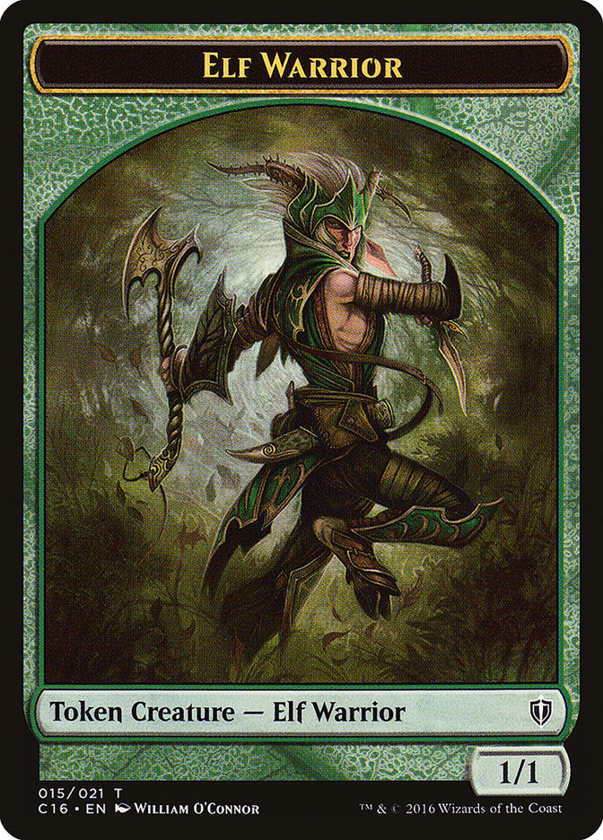 Elf Warrior // Zombie Double-Sided Token [Commander 2016 Tokens] | Anubis Games and Hobby