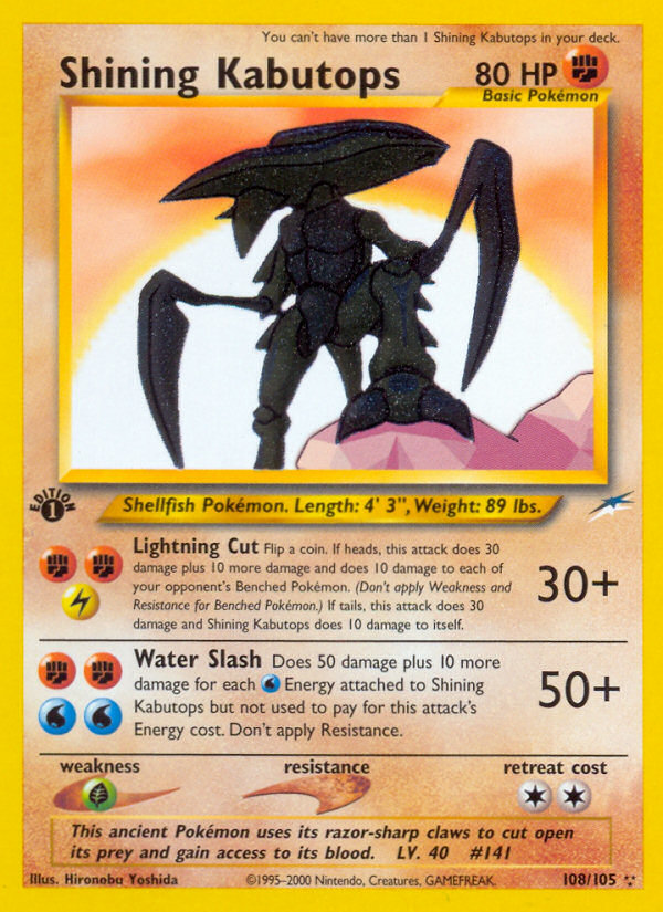 Shining Kabutops (108/105) [Neo Destiny 1st Edition] | Anubis Games and Hobby