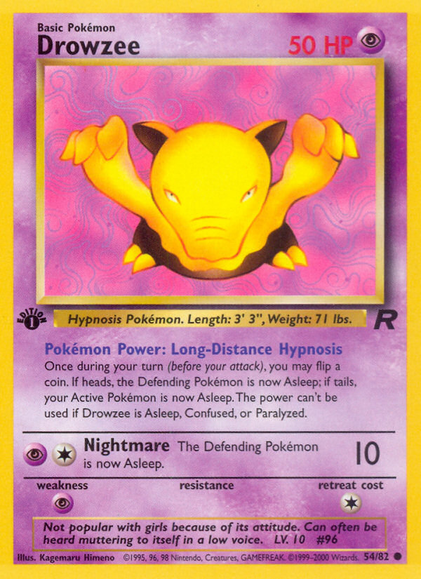 Drowzee (54/82) [Team Rocket 1st Edition] | Anubis Games and Hobby