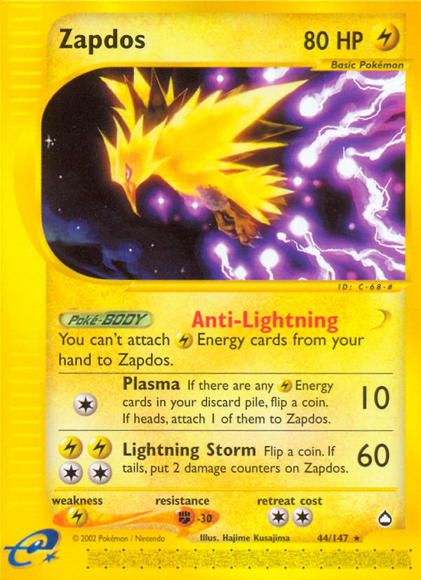 Zapdos (44/147) [Aquapolis] | Anubis Games and Hobby