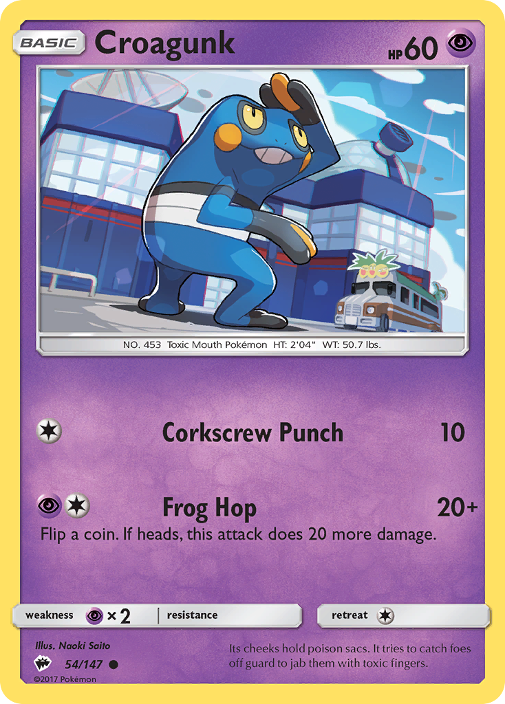 Croagunk (54/147) [Sun & Moon: Burning Shadows] | Anubis Games and Hobby