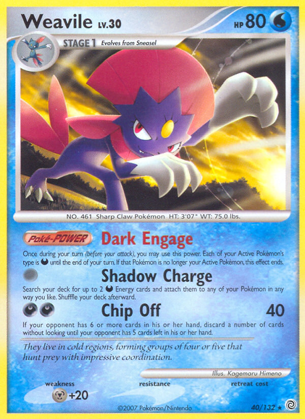 Weavile (40/132) [Diamond & Pearl: Secret Wonders] | Anubis Games and Hobby