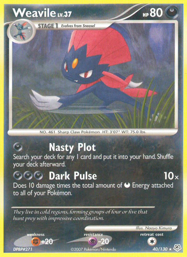 Weavile (40/130) [Diamond & Pearl: Base Set] | Anubis Games and Hobby