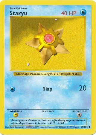 Staryu (65/102) [Base Set Shadowless Unlimited] | Anubis Games and Hobby