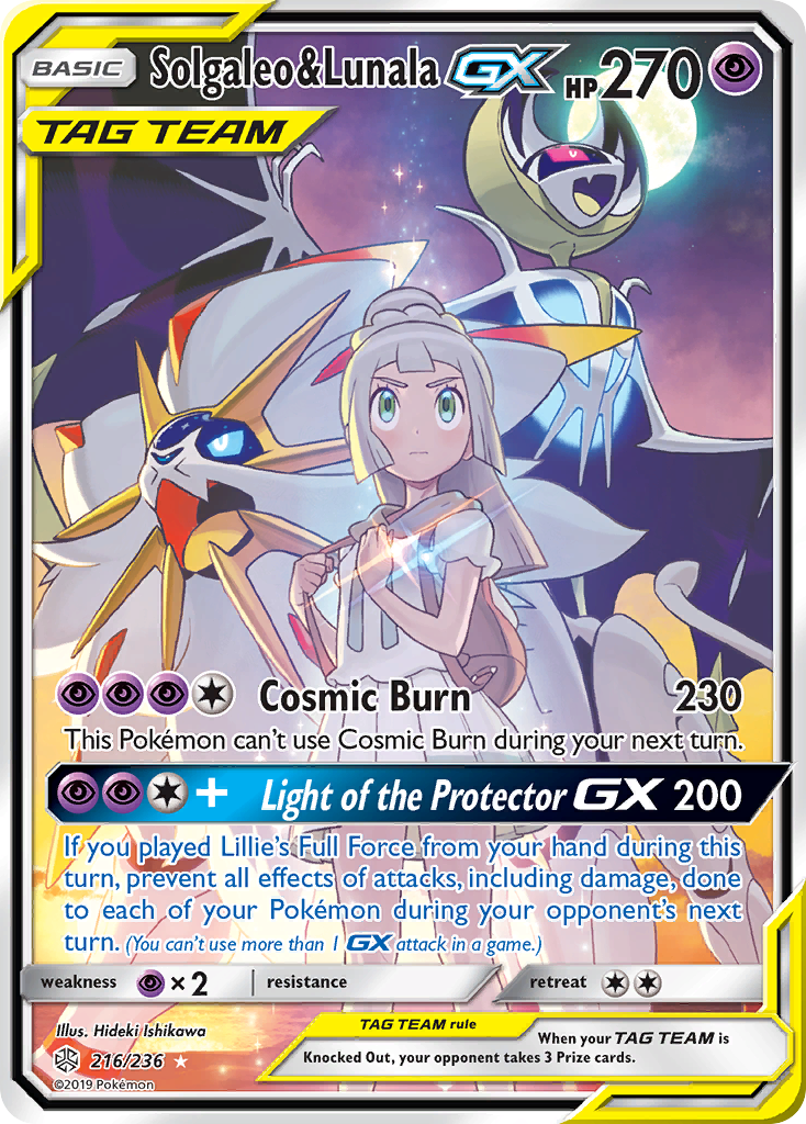 Solgaleo & Lunala GX (216/236) [Sun & Moon: Cosmic Eclipse] | Anubis Games and Hobby