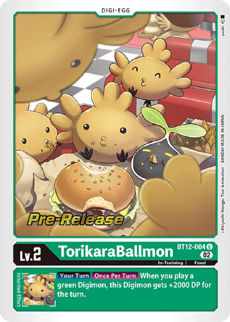 TorikaraBallmon [BT12-004] [Across Time Pre-Release Cards] | Anubis Games and Hobby