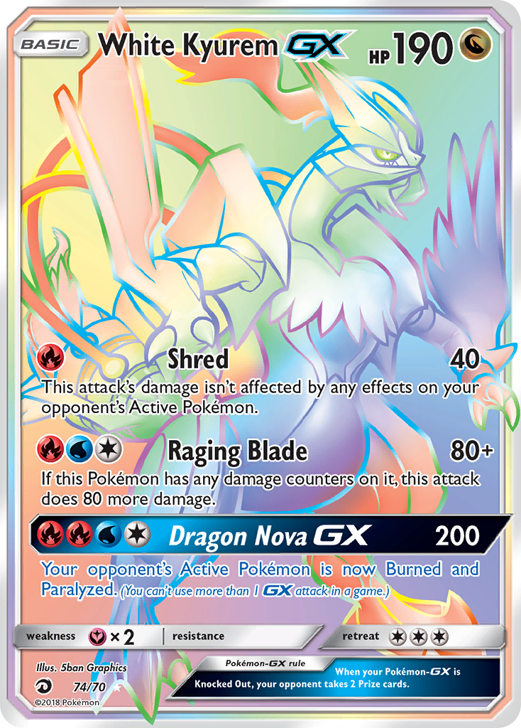 White Kyurem GX (74/70) [Sun & Moon: Dragon Majesty] | Anubis Games and Hobby