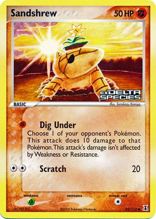 Sandshrew (82/113) (Stamped) [EX: Delta Species] | Anubis Games and Hobby