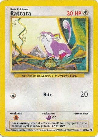 Rattata (61/102) [Base Set Unlimited] | Anubis Games and Hobby