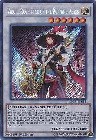 Virgil, Rock Star of the Burning Abyss [NECH-EN085] Secret Rare | Anubis Games and Hobby