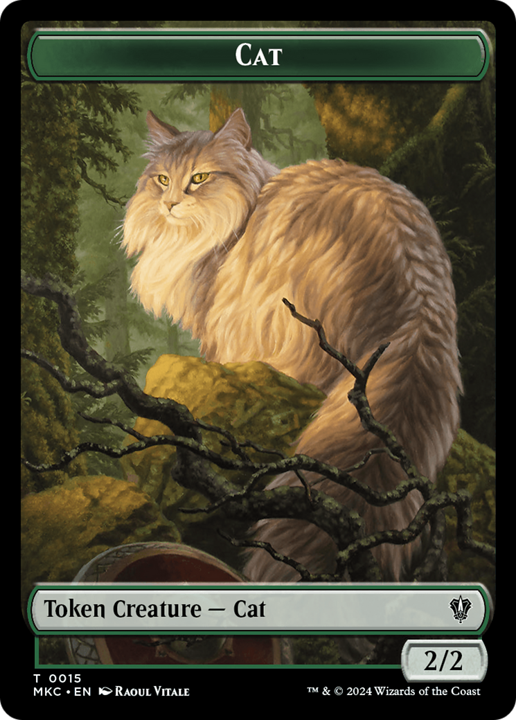 Drake // Cat Double-Sided Token [Murders at Karlov Manor Commander Tokens] | Anubis Games and Hobby