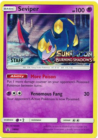 Seviper (SM46) (Staff Prerelease Promo) [Sun & Moon: Black Star Promos] | Anubis Games and Hobby