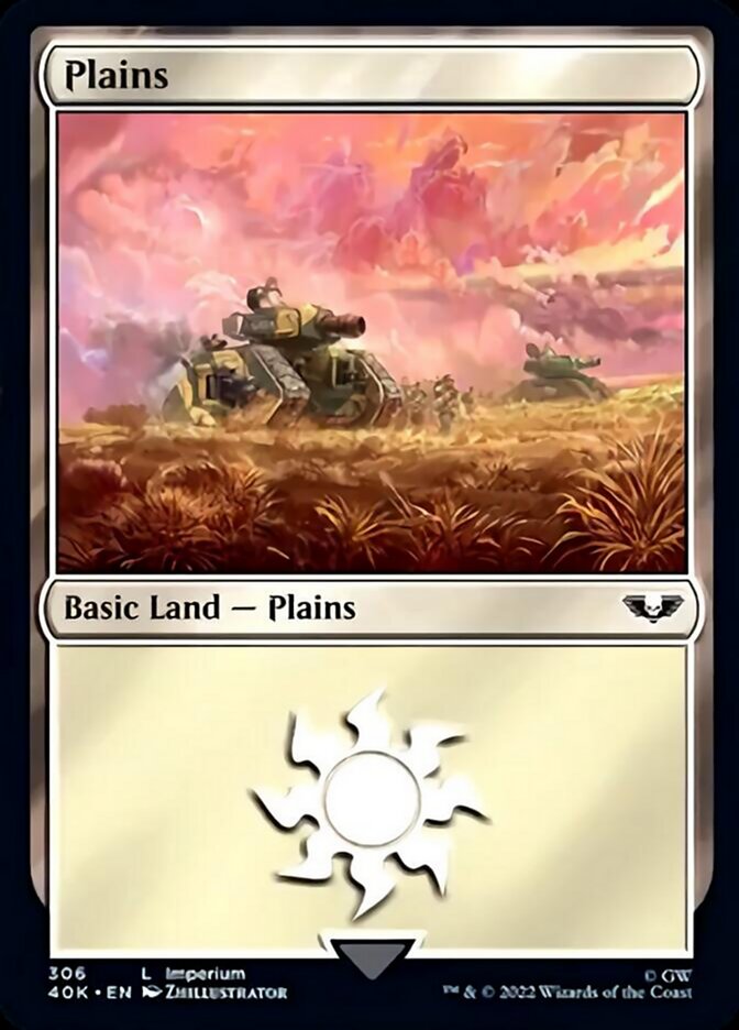 Plains (306) (Surge Foil) [Warhammer 40,000] | Anubis Games and Hobby