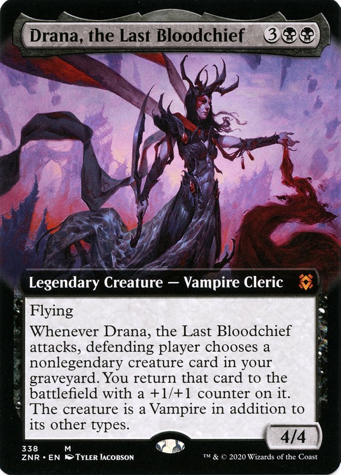 Drana, the Last Bloodchief (Extended Art) [Zendikar Rising] | Anubis Games and Hobby