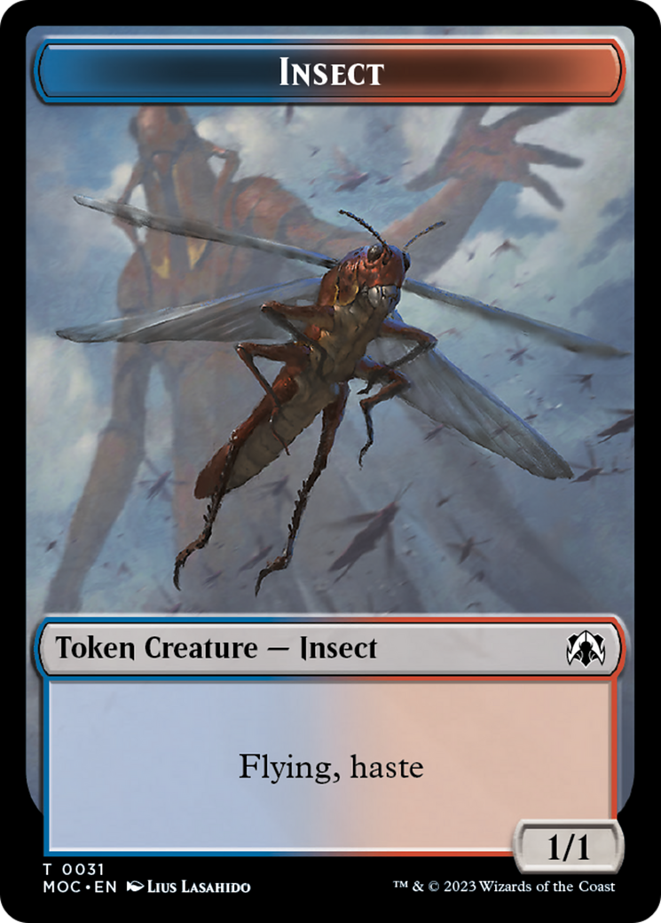 Soldier // Insect Double-Sided Token [March of the Machine Commander Tokens] | Anubis Games and Hobby