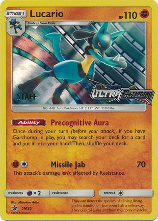 Lucario (SM95) (Staff Prerelease Promo) [Sun & Moon: Black Star Promos] | Anubis Games and Hobby