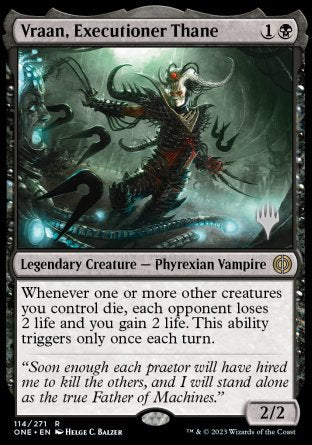 Vraan, Executioner Thane (Promo Pack) [Phyrexia: All Will Be One Promos] | Anubis Games and Hobby