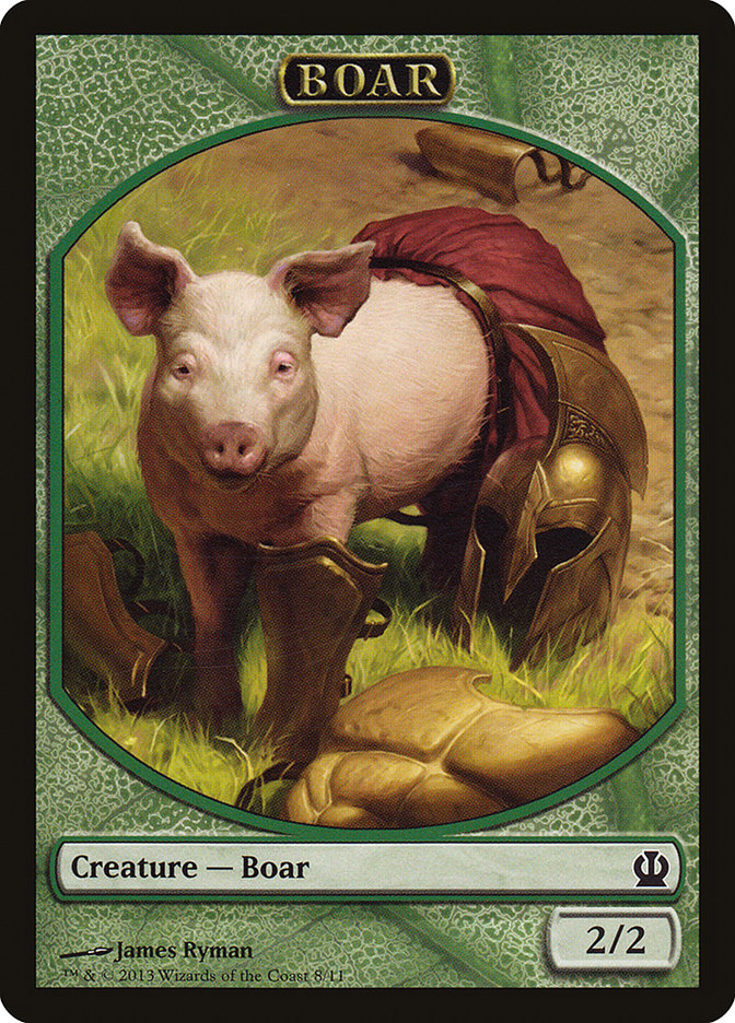 Boar Token [Theros Tokens] | Anubis Games and Hobby