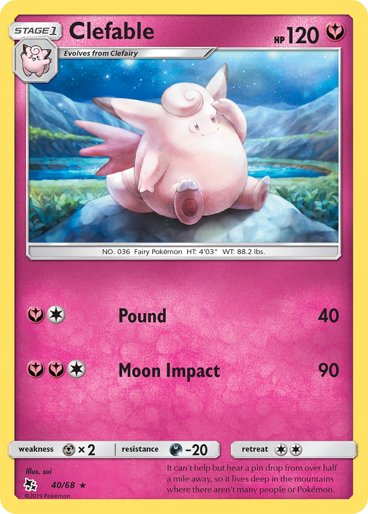 Clefable (40/68) [Sun & Moon: Hidden Fates] | Anubis Games and Hobby