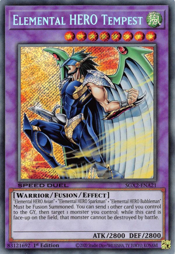 Elemental HERO Tempest [SGX2-ENA21] Secret Rare | Anubis Games and Hobby