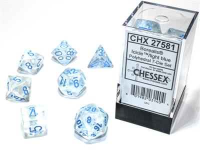Borealis Icicle/Light Blue 7 Dice Set | Anubis Games and Hobby