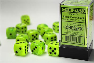Vortex Bright Green/Black 16mm | Anubis Games and Hobby