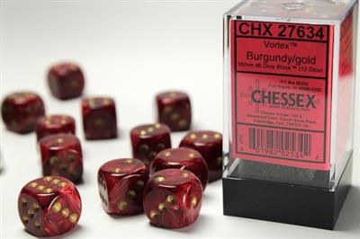 Vortex Burgundy/Gold 16mm | Anubis Games and Hobby