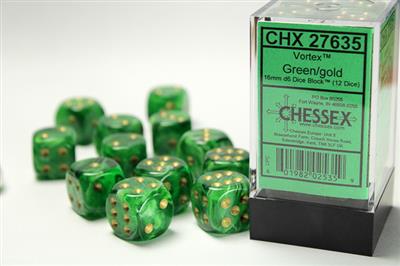 Vortex Green/Gold 16mm | Anubis Games and Hobby