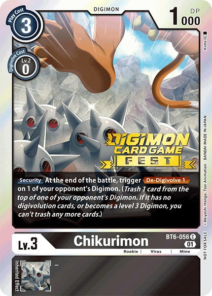 Chikurimon [BT6-056] (Digimon Card Game Fest 2022) [Double Diamond Promos] | Anubis Games and Hobby