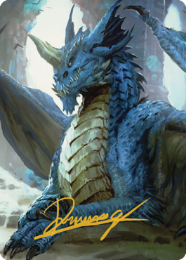 Young Blue Dragon Art Card (Gold-Stamped Signature) [Commander Legends: Battle for Baldur's Gate Art Series] | Anubis Games and Hobby