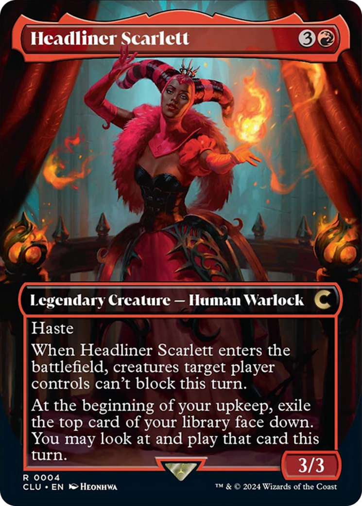 Headliner Scarlett (Borderless) [Ravnica: Clue Edition] | Anubis Games and Hobby