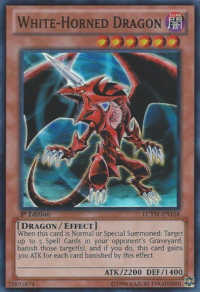 White-Horned Dragon [LCYW-EN164] Super Rare | Anubis Games and Hobby