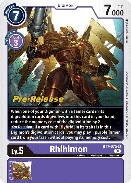 Rhihimon [BT7-075] [Next Adventure Pre-Release Cards] | Anubis Games and Hobby