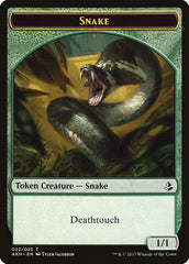 Aven Initiate // Snake Double-Sided Token [Amonkhet Tokens] | Anubis Games and Hobby